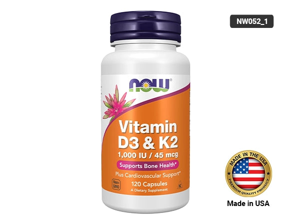 Now Vitamin D-3 & K-2 1000IU 120 Capsules in Sri Lanka